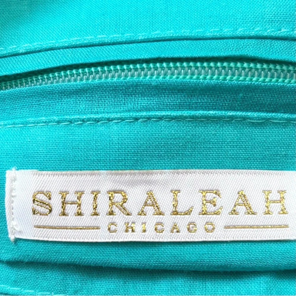 SHIRALEAH CHICAGO Satin Embroidered Flamingo Clutch Gold Chain Shoulder Bag - Picture 10 of 10